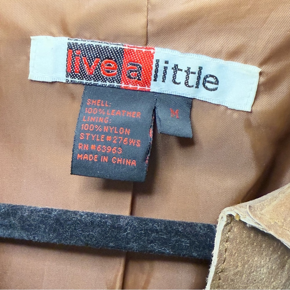 Vintage Live a Little Genuine Leather Shirt Jacket - Picture 6 of 15